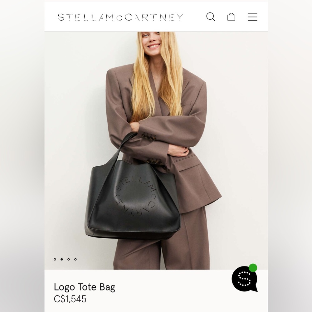 Stella McCartney Black Classic Logo Tote Bag authentic